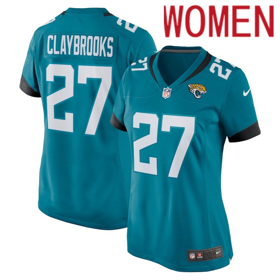 Women Jacksonville Jaguars #27 Chris Claybrooks Nike Green Nike Game NFL Jersey->women nfl jersey->Women Jersey